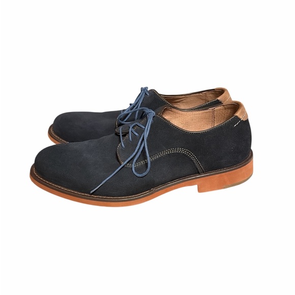 Johnston & Murphy Dark Blue Suede Derby Shoes - Picture 3 of 6